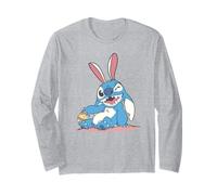 Disney Lilo & Stitch Easter Cute Stitch Bunny Big Chest Logo Long Sleeve T-Shirt