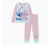 Disney Lilo & Stitch, Girls 2 Piece Pyjamas Set Featuring Stitch & Angel, Multicoloured, Age 5-6 Years