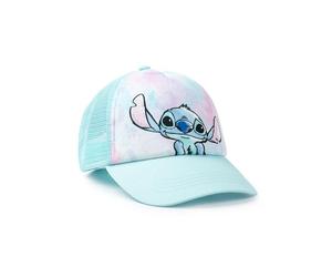 Disney Lilo & Stitch Girls Adjustable Baseball Cap in Light Blue | Casual Wear Hat with Stitch Graphic | Stitch Merch | Mesh Rear Sun Protection | Curved Peak Cap Character Accessory for Kids