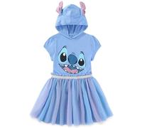 Disney Lilo & Stitch Girls' Cosplay Hood with Ears, Tulle Dress for Big Children