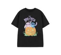 Disney Lilo & Stitch Girls Graphic Tee | Grey Short Sleeve T-Shirt | Boo Crew Kids Top | Cute Stitch Character Shirt | Girls Apparel | Fun Cartoon Tee for Children & Teens