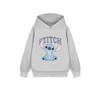 Disney Lilo & Stitch Girls Hooded Sweatshirt | Stitch College Graphic Hoodie in Grey | Collegiate Varsity Trendy Apparel Sweatshirt | Cosy Merchandise Gift