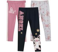 Disney Lilo & Stitch Girls Leggings Pants Set for Little Kids to Big Kids, Pack of 3, Lilo And Stitch - Grey/Pink/Black, 8