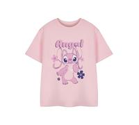 Disney Lilo & Stitch Girls Pink Short Sleeved T-Shirt | Angel Graphic Tee for Kids | Cute Stitch Character Top | Cartoon Movie Apparel for Girls & Toddlers