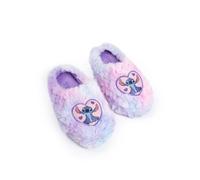 Disney Lilo & Stitch Girls Purple, Pink & Blue Heart Character Mule Slippers | Fluffy Indoor Slippers for Home Loungewear with Stitch Design | Lilo & Stitch Merch - 4 UK Child