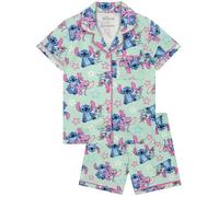 Disney Lilo & Stitch Girls Pyjamas, Angel And Stitch Pjs For Kids, Cotton Girls Pjs, Button Up Short Pyjamas, 5-6 Years Multicoloured