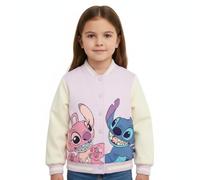 Disney Lilo & Stitch Girls Varsity Jacket - Kids Thick Bomber Jacket with Popper Buttons & Pockets, Warm Character Coat for Girls Age 5 to 10 Years (UK, Age, 7 Years, 8 Years, Regular)