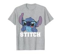 Disney Lilo & Stitch Glasses Stitch Portrait T-Shirt, Men, Heather Grey, Large