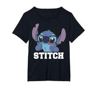 Disney Lilo & Stitch Glasses Stitch Portrait T-Shirt, Women's Plus, Black, 2X