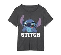 Disney Lilo & Stitch Glasses Stitch Portrait T-Shirt, Women's Plus, Dark Heather Grey, 4X