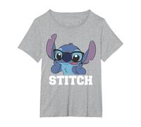 Disney Lilo & Stitch Glasses Stitch Portrait T-Shirt, Women's Plus, Heather Grey, 2X