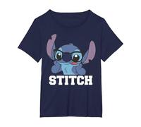 Disney Lilo & Stitch Glasses Stitch Portrait T-Shirt, Women's Plus, Navy Blue, 2X