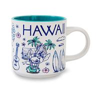 Disney Lilo & Stitch Hawaii Allover Icons Ceramic Stacking Mug | Holds 13 Ounces
