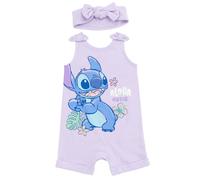 Disney Lilo & Stitch Infant Baby Girls French Terry Romper and Headban