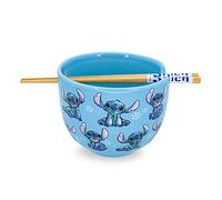 Disney Lilo & Stitch Japanese Ceramic Dinnerware Set | Includes 20-Ounce Ramen Noodle Bowl and Wooden Chopsticks