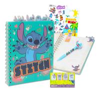 Disney Lilo & Stitch Journal Set - Bundle with Spiral Notebook with Divider Tabs Stickers More | Stitch Diary Set for Kids (Multicolor Green)