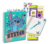 Disney Lilo & Stitch Journal Set - Bundle with Stitch and Angel Spiral Notebook with Divider Tabs Plus Stickers Pen More | Stitch Diary Set for Kid