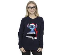 Disney Women's Lilo & Stitch Just How Good Sweatshirt in Navy | Size: 2XL Disney Navy 2XL