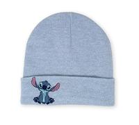 Disney Lilo & Stitch Kids Beanie Hat, Light Blue, Embroidered Stitch Character, Cuffed Knit Winter Hat