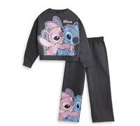 Disney Lilo & Stitch Kids Dark Gray Sweatshirt and Joggers Set | Long Sleeve Crew Neck Top with Cartoon Print | Comfortable Loungewear for Playtime & Relaxation Merch - 7-8 Years