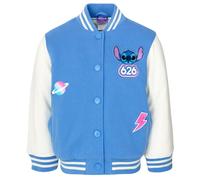 Disney Lilo & Stitch Little Girls French Terry Varsity Bomber Jacket Light Blue 7-8