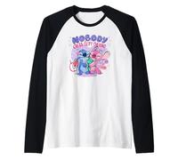 Disney Lilo & Stitch Nobody Gets Left Behing Sketch Logo Raglan Baseball Tee