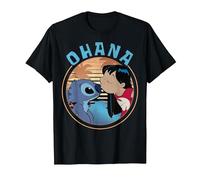 Disney Lilo & Stitch Ohana Circle Portrait T-Shirt, Men, Black, 5X-Large