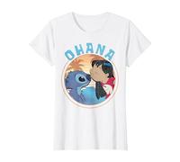 Disney Lilo & Stitch Ohana Circle Portrait T-Shirt, Women, White, Small