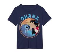 Disney Lilo & Stitch Ohana Circle Portrait T-Shirt, Women's Plus, Navy Blue, 3X