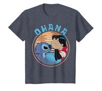 Disney Lilo & Stitch Ohana Circle Portrait T-Shirt, Youth, Heather Blue, Small