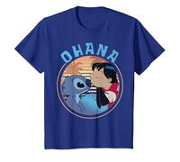 Disney Lilo & Stitch Ohana Circle Portrait T-Shirt, Youth, Royal Blue, Small