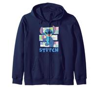 Disney Lilo & Stitch Pattern Panels Stitch Portrait Zip Hoodie