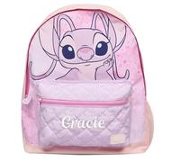 Disney Lilo & Stitch Personalised Girls Backpack Bag Rucksack (Pink)