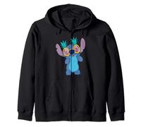 Disney Lilo & Stitch Pineapple Sunglasses Silly Face Logo Zip Hoodie