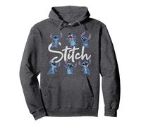 Disney Lilo & Stitch Poses Of Stitch Pullover Hoodie, Adult Unisex, Dark Heather Grey, Medium