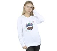 Disney Women's Lilo & Stitch Pudding Holly Sweatshirt in White | Size: 3XL Disney White 3XL