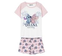 Disney Lilo & Stitch Pyjama Set | Kids T-Shirt and Shorts PJs Bundle | Soft & Breathable Pajamas for Children Boys & Girls (UK, Age, 9 Years, 10 Years, Regular, Standard, Stitch & Angel - Pink)