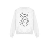 Disney Lilo & Stitch Sketchy Surprise Adults Crew Sweatshirt, White | Size: Medium Disney White M