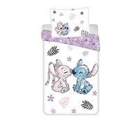 Lilo And Stitch Kids Single Duvet Cover & Pillowcase Set White EU Size Cotton