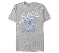Disney Lilo & Stitch-Stitch Wink Organic Short Sleeve T-Shirt, Melange Grey, S