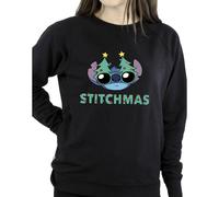 Disney Women's Lilo & Stitch Stitchmas Glasses Sweatshirt in Black | Size: 5XL Disney Black 5XL