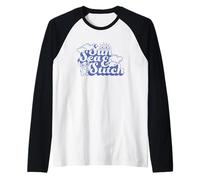 Disney Lilo & Stitch Sun Sea & Stitch Vintage Big Chest Logo Raglan Baseball Tee