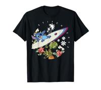 Disney Lilo & Stitch Surfing Tropical Circle Portrait T-Shirt