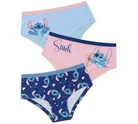 Disney Lilo & Stitch Three Pack Girls 95% Cotton/5% Elastane Stitch Hipster Briefs 10/11 Years Multicolor