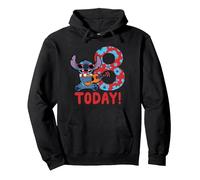 Disney Lilo & Stitch Tropical Birthday 8 Years Old Today Pullover Hoodie, Adult Unisex, Black, Medium