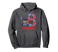 Disney Lilo & Stitch Tropical Birthday 8 Years Old Today Pullover Hoodie, Adult Unisex, Dark Heather Grey, XX-Large