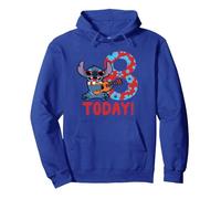 Disney Lilo & Stitch Tropical Birthday 8 Years Old Today Pullover Hoodie, Adult Unisex, Royal Blue, X-Large