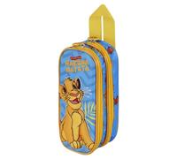 Disney Lion King Hakuna-3D Double Pencil Case, Blue, 22 x 9.5 cm