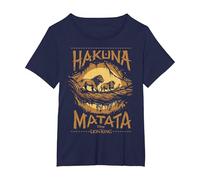 Disney Lion King Hakuna Matata Distresed Portrait T-Shirt, Women's Plus, Navy Blue, 1X