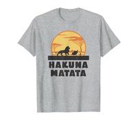 Disney Lion King Hakuna Matata T-Shirt for Adults, Premium Silver Heather Grey, Medium